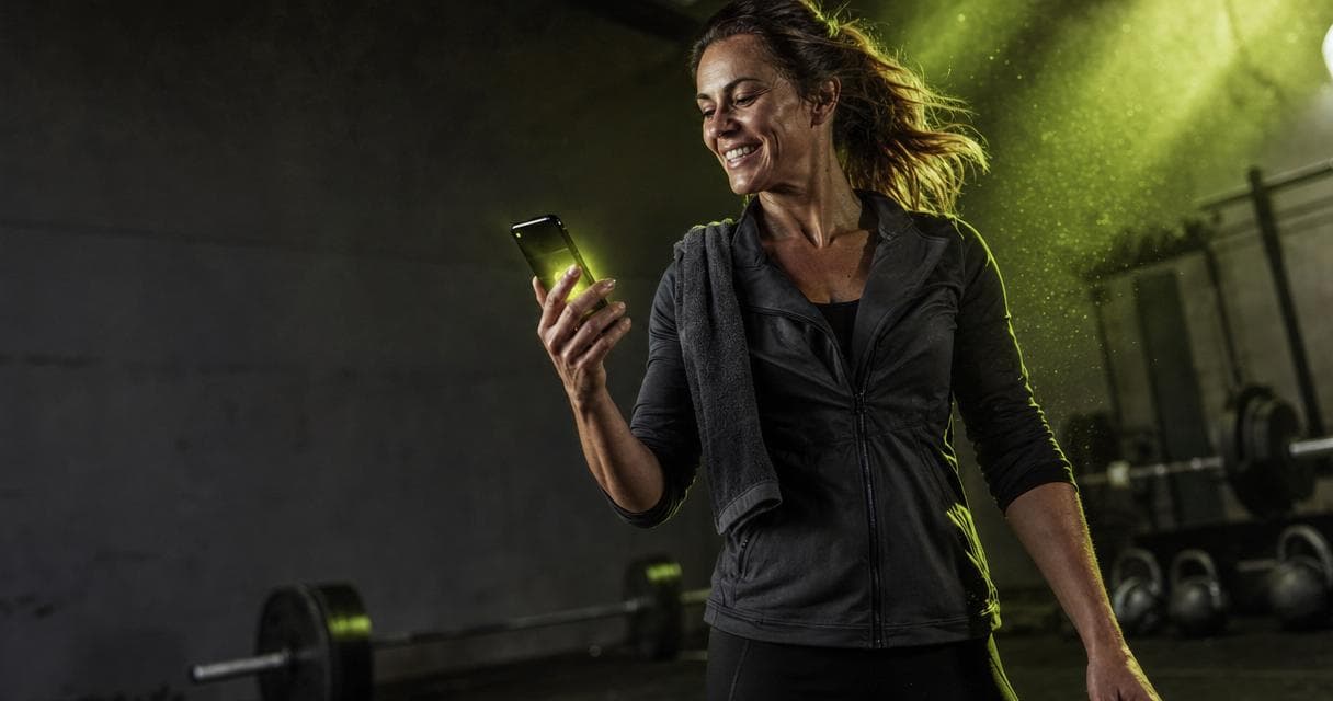 Online fitness coach reviewing client check-ins on a tablet at night, illustrating how many clients an online coach can handle