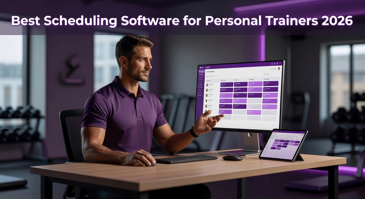 Professional header image for list-based article: Best Scheduling Software for Personal Trainers 2026